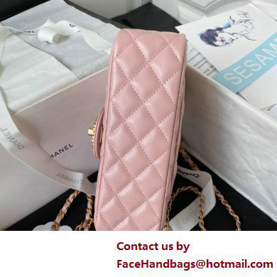 Chanel Lambskin, Strass  &  Gold-Tone Metal Small Flap Bag with Top Handle AS4362 Pink 2025